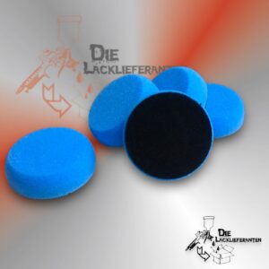 5X Polierschwamm ∅ 75mm Blau Hart mit Klett
