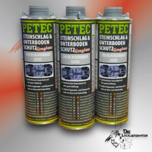 3X PETEC Steinschlagschutz, Unterbodenschutz Grau 1 L Überlackierbar # 73310-3