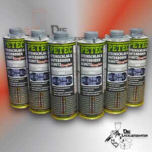 6X PETEC Steinschlagschutz, Unterbodenschutz Grau 1 L Überlackierbar #73310-6