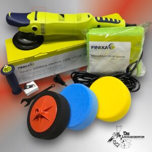 FINIXA Profi Poliermaschine POL55 + 3x Polierschwamm Hart/Mittel/Weich +  5x Microfasertuch
