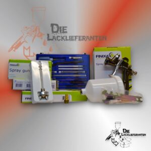FINIXA Spritzpistole SPG500 + 2 Düsensätze 1.3, 1.8mm, Reinigunssatz & Luftanschluss