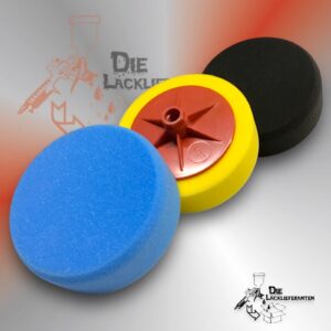 3X Polierschwamm ∅150mm Blau/Schwarz/Gelb Hart/Weich/Mittel Aufnahme M14