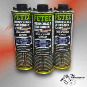 3X PETEC Steinschlagschutz, Unterbodenschutz Schwarz 1 L Überlackierbar #73210-3