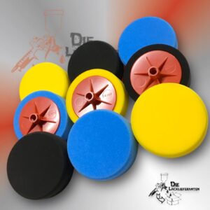 9X Polierschwamm ∅150mm Blau/Schwarz/Gelb Hart/Weich/Mittel Aufnahme M14