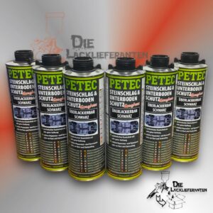6X PETEC Steinschlagschutz, Unterbodenschutz Schwarz 1 L Überlackierbar #73210-6