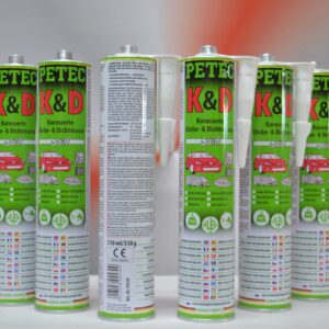 6X PETEC Karosserie Kleb u. Dichtmasse Weiß 310ml Art. 94530