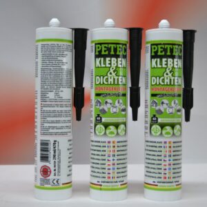 3x PETEC Montagekleber Schwarz - 290ml Art: 94729