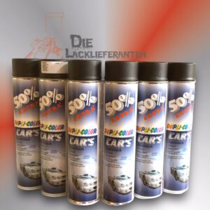 6X DupliColor Cars Schwarz Matt  600ml Spray-Dose ArtNr: 693878