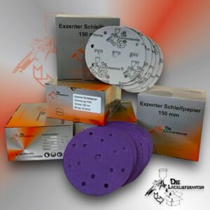 250X Exzenter Schleifpapier / Klett-Schleifscheibe P60 Ø 150mm Folienträger, 15 Loch Absaugung, Schleifkorn Keramikmischung #Q22T150P60-5