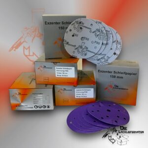 250X Exzenter Schleifpapier / Klett-Schleifscheibe P80 Ø 150mm Folienträger, 15 Loch Absaugung, Schleifkorn Keramikmischung #Q22T150P80
