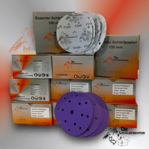 1000X Exzenter Schleifpapier / Klett-Schleifscheibe P240 Ø 150mm Folienträger, 15 Loch Absaugung, Schleifkorn Keramikmischung #Q22T150P240