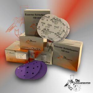 500X Exzenter Schleifpapier / Klett-Schleifscheibe P320 Ø 150mm Folienträger, 15 Loch Absaugung, Schleifkorn Keramikmischung #Q22T150P320
