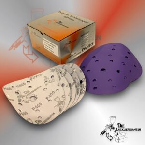 100X Exzenter Schleifpapier / Klett-Schleifscheibe P400 Ø 150mm Folienträger, 15 Loch Absaugung, Schleifkorn Keramikmischung #Q22T150P400