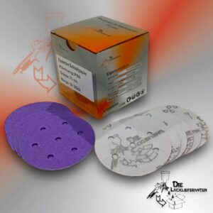 50X Exzenter Schleifpapier / Klett-Schleifscheibe P60 Ø 75mm Folienträger, 7 Loch Absaugung, Schleifkorn Keramikmischung #Q22T75P60