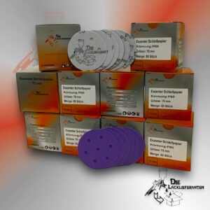 500X Exzenter Schleifpapier / Klett-Schleifscheibe P60 Ø 75mm Folienträger, 7 Loch Absaugung, Schleifkorn Keramikmischung #Q22T75P60-10