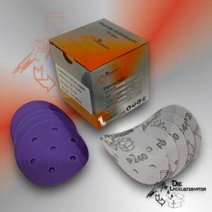 100X Exzenter Schleifpapier / Klett-Schleifscheibe P240 Ø 75mm Folienträger, 7 Loch Absaugung, Schleifkorn Keramikmischung #Q22T75P240