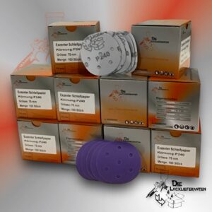1000X Exzenter Schleifpapier / Klett-Schleifscheibe P240 Ø 75mm Folienträger, 7 Loch Absaugung, Schleifkorn Keramikmischung #Q22T75P240