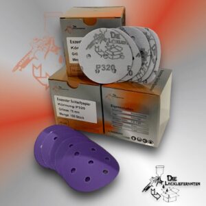 300X Exzenter Schleifpapier / Klett-Schleifscheibe P320 Ø 75mm Folienträger, 7 Loch Absaugung, Schleifkorn Keramikmischung #Q22T75P320
