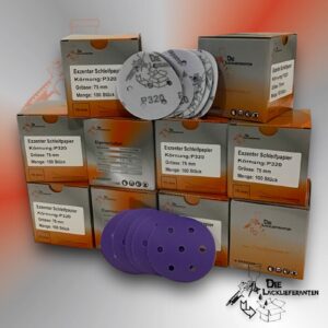 1000X Exzenter Schleifpapier / Klett-Schleifscheibe P320 Ø 75mm Folienträger, 7 Loch Absaugung, Schleifkorn Keramikmischung #Q22T75P320