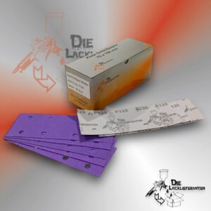 100X Klotz Schleifpapier / Klett-Schleifstreifen P120 70x198mm Folienträger, 8 Loch Absaugung, Schleifkorn Keramikmischung #Q22T70X198P120