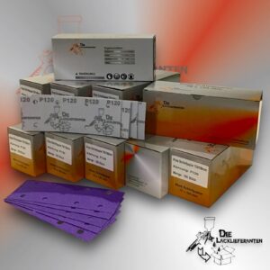 1000X Klotz Schleifpapier / Klett-Schleifstreifen P120 70x198mm Folienträger, 8 Loch Absaugung, Schleifkorn Keramikmischung #Q22T70X198P120-10