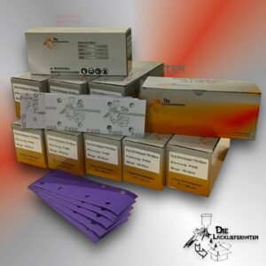 1000X Klotz Schleifpapier / Klett-Schleifstreifen P400 70x198mm Folienträger, 8 Loch Absaugung, Schleifkorn Keramikmischung #Q22T70X198P400